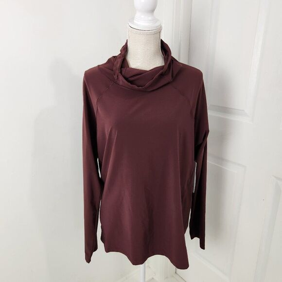 Athleta Top Womens XL Brown Ultimate Gaiter Running Cycling Bike Trail Riding - Picture 1 of 16